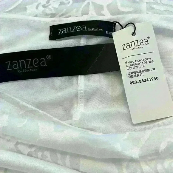 Zanzea Women’s Dress Plus Size 5X White Burnout Maxi Partially Lined - Picture 4 of 8
